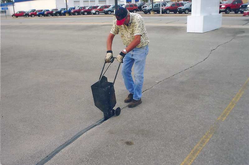 Crack Filling on Parking lot